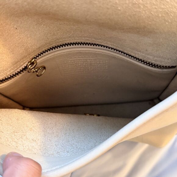Coach Bag Vintage Companion Flap Purse Bone White Leather Crossbody Shoulder Bag - Picture 9 of 9